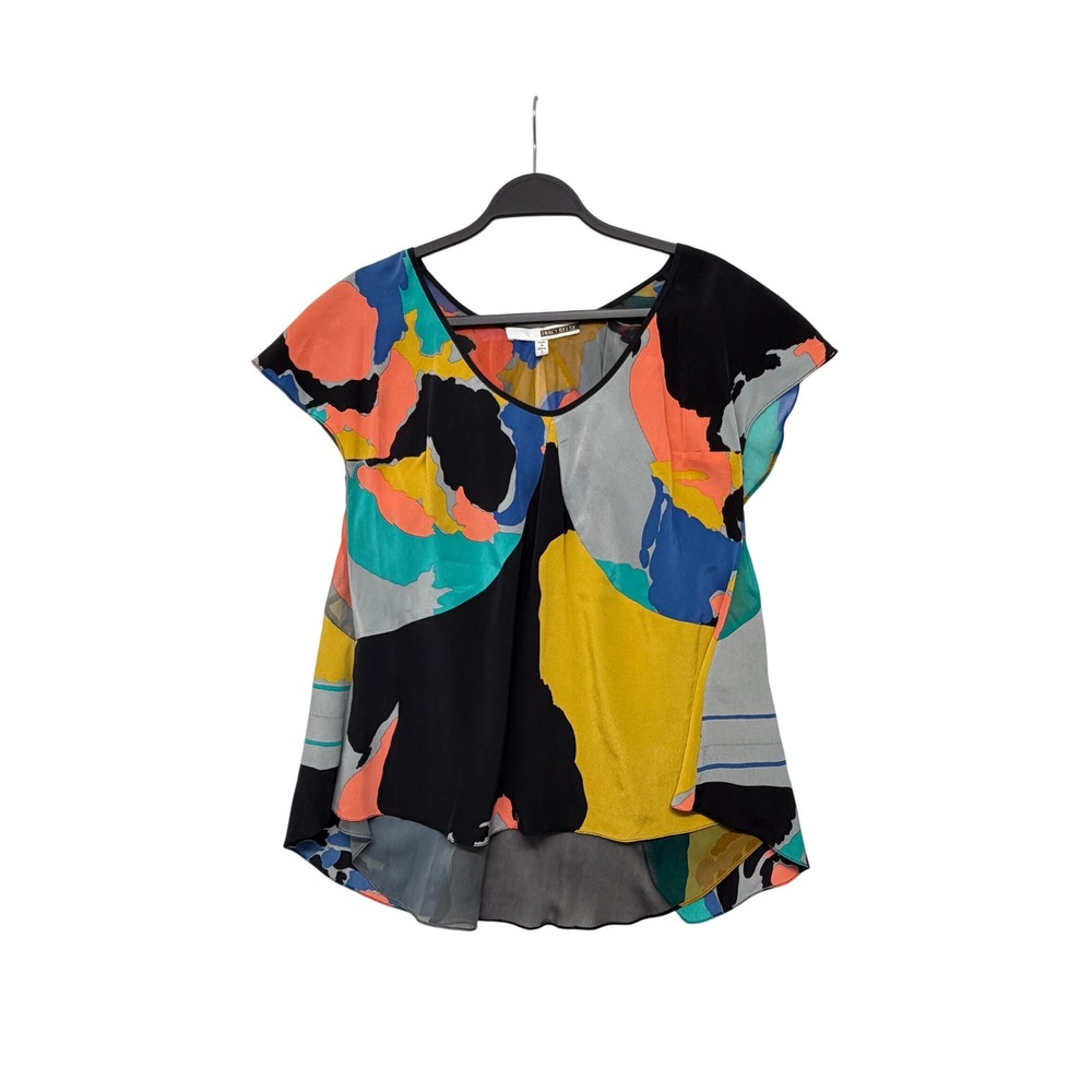 Tracy Reese Anthropologie Multicolor 100% Silk Geometric Blouse Top S NWOT New - Picture 2 of 9